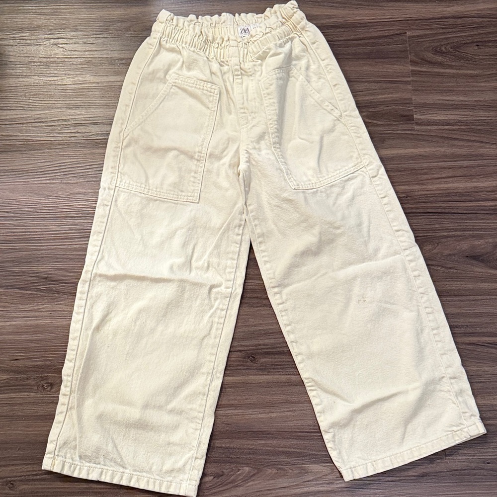 Zara Girls Size 9 Cream Pants